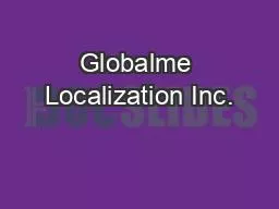 Globalme Localization Inc.
