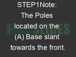 STEP1Note: The Poles located on the (A) Base slant towards the front.