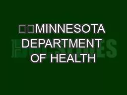   MINNESOTA DEPARTMENT OF HEALTH