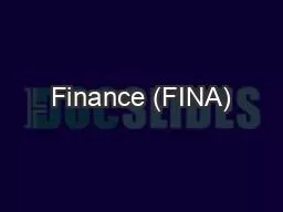 Finance (FINA)