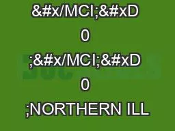 ��11-11-19  &#x/MCI; 0 ;&#x/MCI; 0 ;NORTHERN ILL