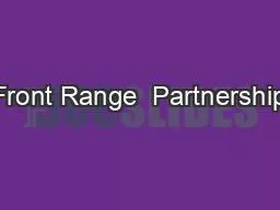 Front Range  Partnership