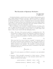 The Essentials of Quantum Mechanics Prof