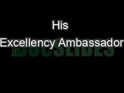 His Excellency Ambassador