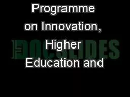 Programme on Innovation, Higher Education and