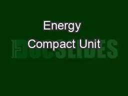 Energy Compact Unit