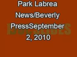 Park Labrea News/Beverly PressSeptember 2, 2010