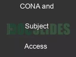 Patricia Harpring    CONA and Subject Access  revised October 2020
...