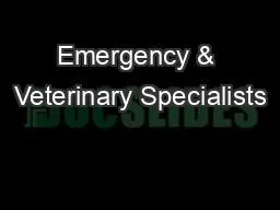 Emergency & Veterinary Specialists