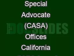 Court Appointed Special Advocate (CASA) Offices California CASA Associ