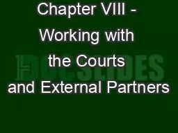 Chapter VIII - Working with the Courts and External Partners