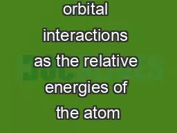 and metal d orbital interactions as the relative energies of the atom