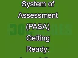 21 PA Alternate System of Assessment (PASA) Getting Ready: Annual Over