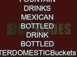 FOUNTAIN DRINKS MEXICAN BOTTLED DRINK BOTTLED WATERDOMESTICBuckets Ava
