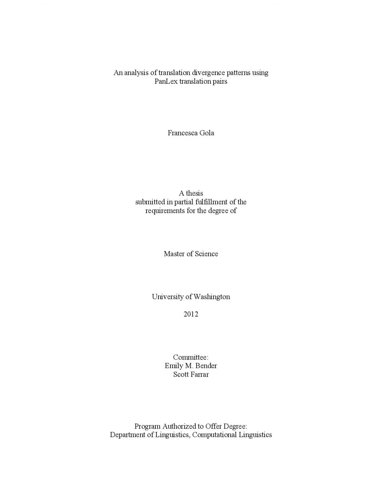 PDF-An analysis of translation divergence patterns using PanLex translatio