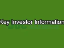 Key Investor Information