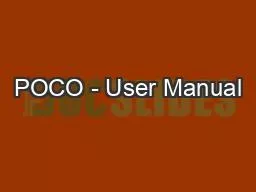 POCO - User Manual