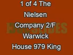 1 of 4 The Nielsen Company 2/F Warwick House 979 King