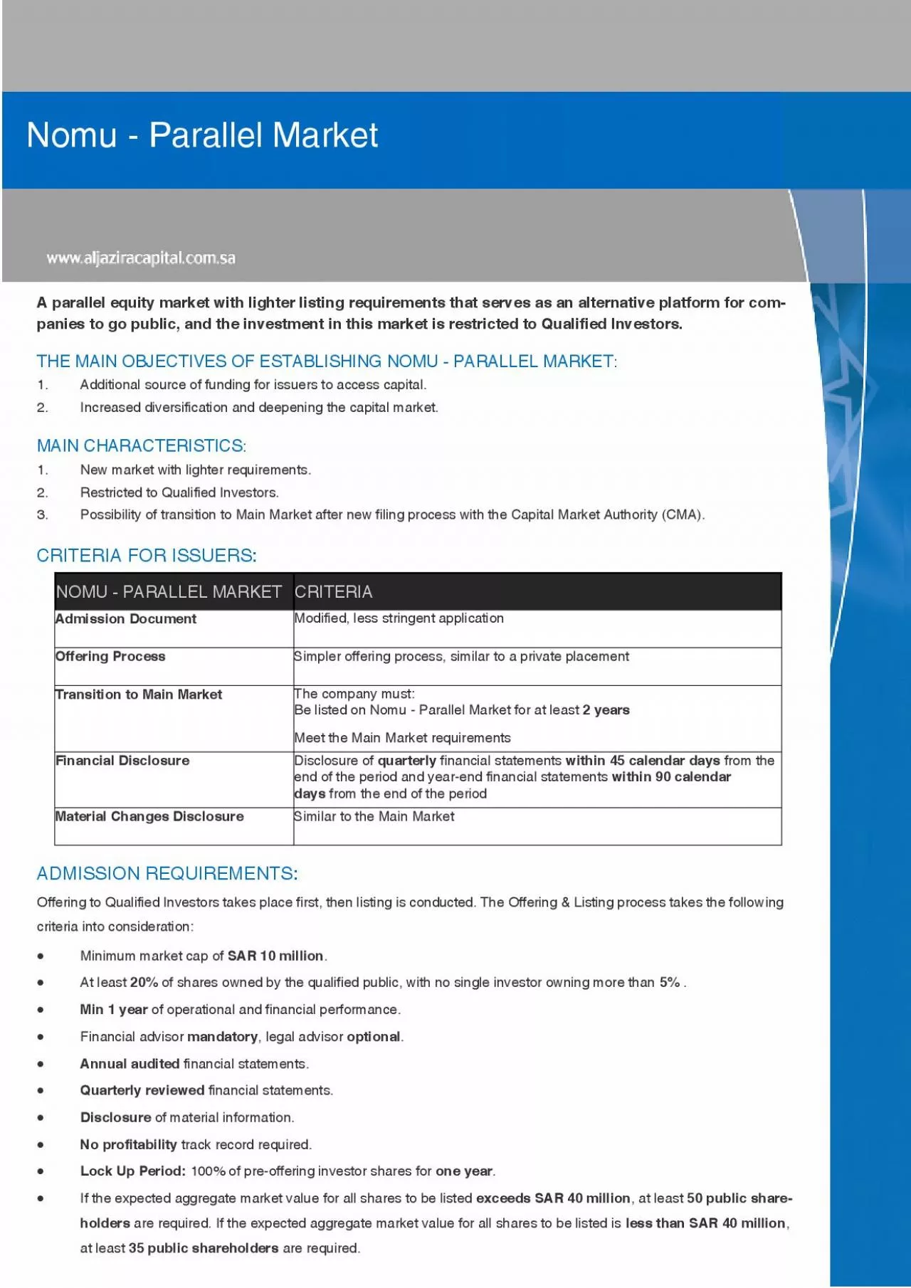 PDF-A parallel equity market with lighter listing requirements that serves