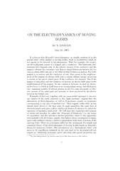 ONTHEELECTRODYNAMICSOFMOVING BODIES By A