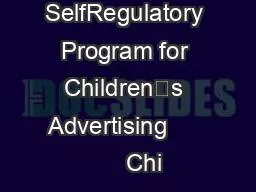 SelfRegulatory Program for Children’s Advertising           Chi