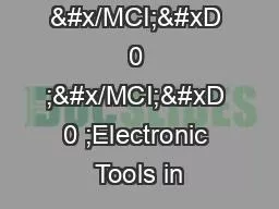 ��1  &#x/MCI; 0 ;&#x/MCI; 0 ;Electronic Tools in