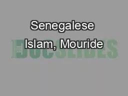 Senegalese Islam, Mouride