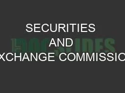 SECURITIES AND EXCHANGE COMMISSION