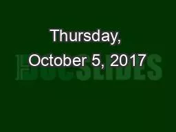 Thursday, October 5, 2017