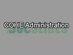 COHE Administration