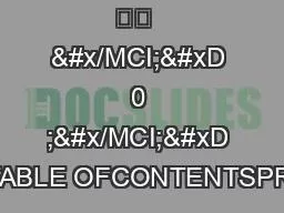 ��  &#x/MCI; 0 ;&#x/MCI; 0 ;TABLE OFCONTENTSPREF