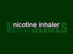 nicotine inhaler