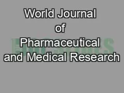 World Journal of Pharmaceutical and Medical Research