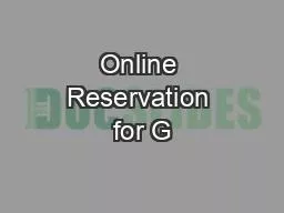 Online Reservation for G