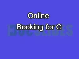 Online Booking for G