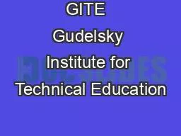 GITE  Gudelsky Institute for Technical Education