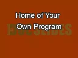 Home of Your Own Program