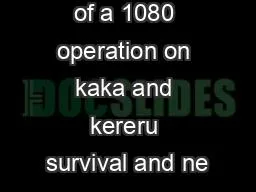 (2003) Effects of a 1080 operation on kaka and kereru survival and ne