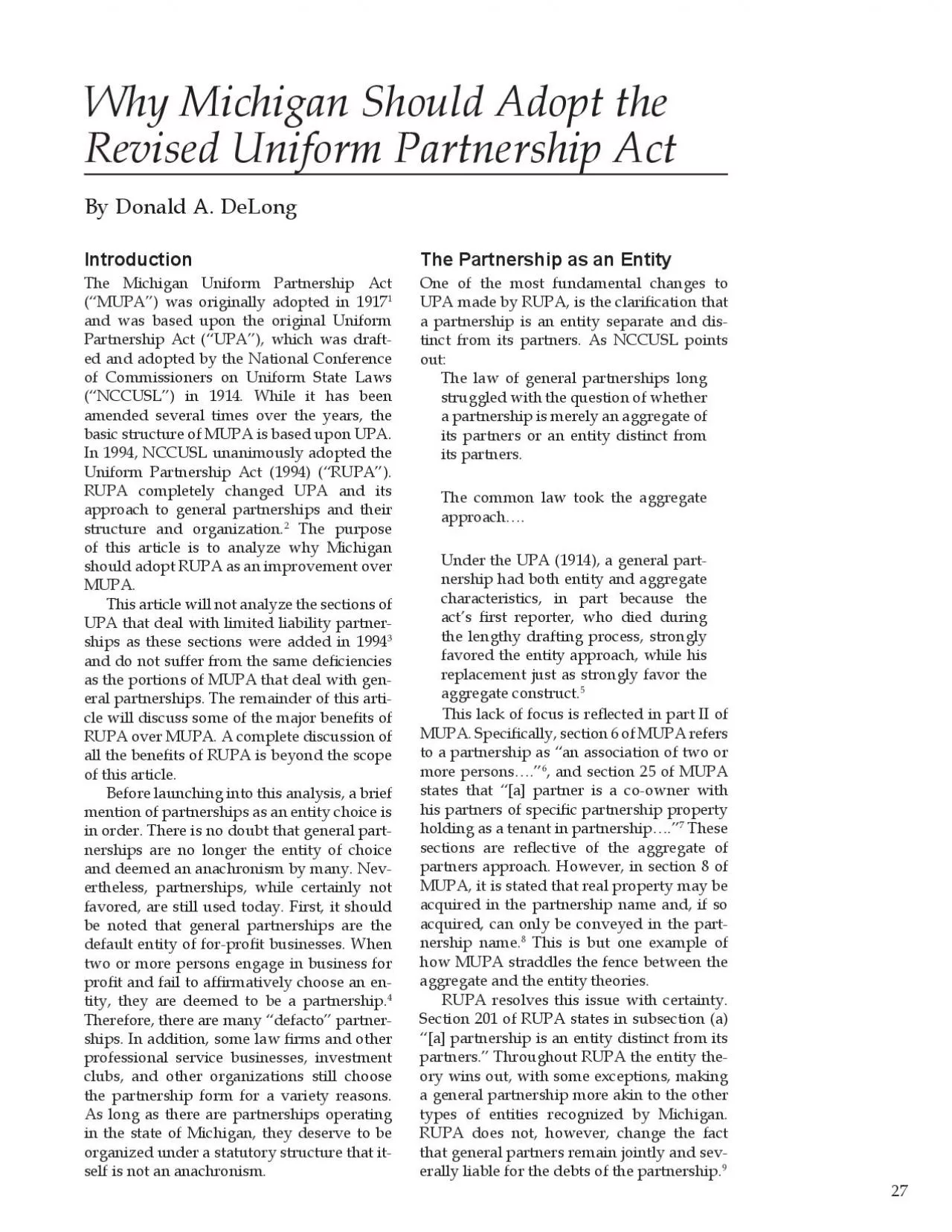 PDF-The Michigan Uniform Partnership Act (“MUPA”) was originally