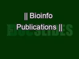 || Bioinfo Publications ||