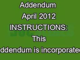 GECU Addendum  April 2012 INSTRUCTIONS: This addendum is incorporated