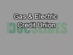 Gas & Electric Credit Union