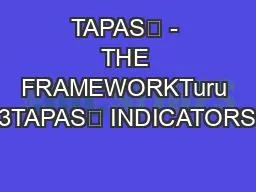 TAPAS - THE FRAMEWORKTuru 3TAPAS INDICATORS