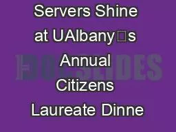 Student Servers Shine at UAlbany’s Annual Citizens Laureate Dinne