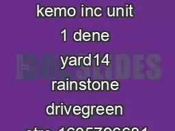 kemo limited kemo inc unit 1 dene yard14 rainstone drivegreen stre 1605796681
