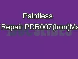 Paintless Dent Repair PDR007(Iron)Manual