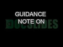 GUIDANCE NOTE ON