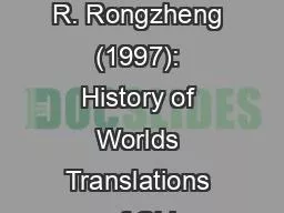 Zuyi M. and R. Rongzheng (1997): History of Worlds Translations of Chi
