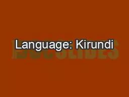 Language: Kirundi