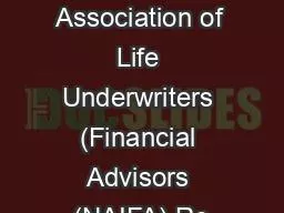 Dayton Association of Life Underwriters (Financial Advisors (NAIFA) Re